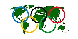 清新绿色涂鸦五环元素