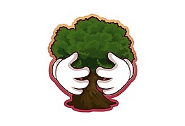 手繪綠色大樹元素