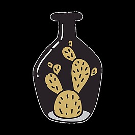 创意手绘仙人掌原宿风透明素材