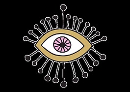 創意手繪眼睛原宿風透明素材