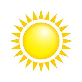 黃色發(fā)光太陽png元素