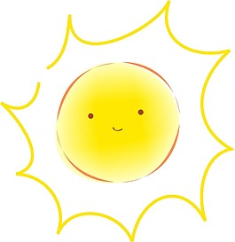 卡通黃色太陽png元素