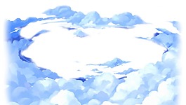 卡通蓝色山水png元素