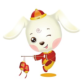 卡通新年小狗png元素