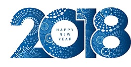 藍色創(chuàng)意2018藝術字png元素