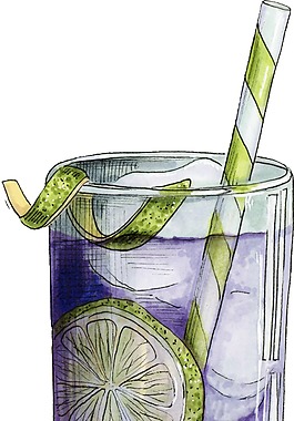 手繪飲品裝飾素材