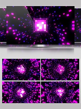 紫色星際方塊視頻素材