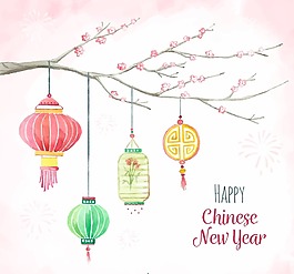 水彩風(fēng)格新年海報設(shè)計