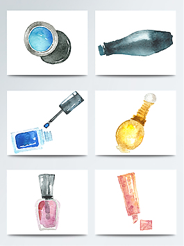 唯美水彩化妝品素材