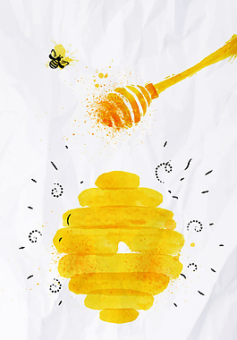 矢量質感手繪蜂蜜美食滋補背景