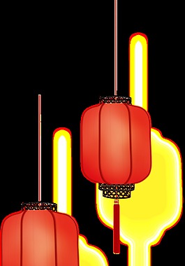紅色中國風喜慶燈籠素材