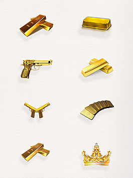 金色黃金透明裝飾素材合集