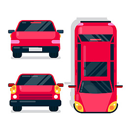 紅色卡通小轎車元素設(shè)計(jì)