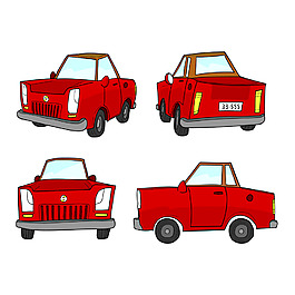 紅色卡通越野車設(shè)計