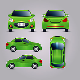 卡通綠色汽車矢量素材
