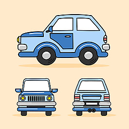 卡通小汽車矢量素材