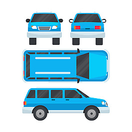 藍(lán)色卡通商務(wù)汽車矢量素材