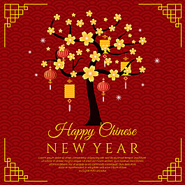 喜慶新年矢量素材海報