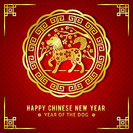 優(yōu)雅的金色中國(guó)新年海報(bào)
