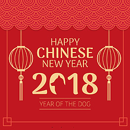 優(yōu)雅的紅色新年素材設(shè)計(jì)