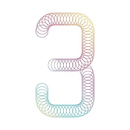 創(chuàng)意彩色數(shù)字3png元素