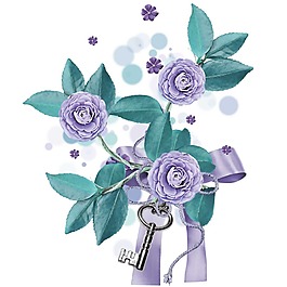 卡通紫色花朵png元素