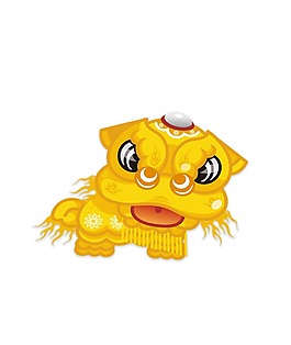 創意黃色獅子png元素
