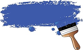卡通藍(lán)色刷漆png元素