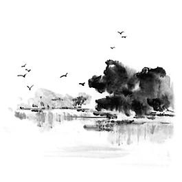 中國風(fēng)水墨畫png元素