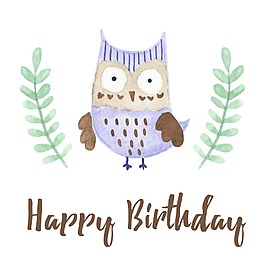 手繪生日快樂(lè)卡通動(dòng)物psd源文件