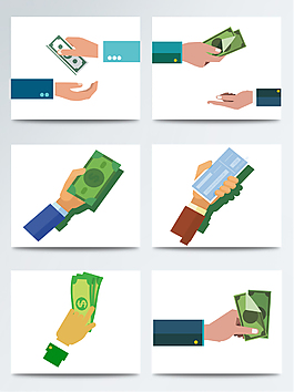 手绘卡通现金支付图标