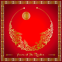 金色新年元素花紋