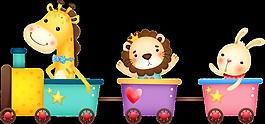 高清卡通手繪小火車玩具