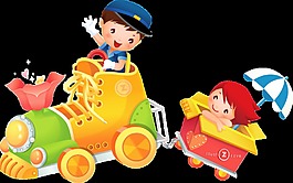 精美兒童幼兒園小火車元素設計