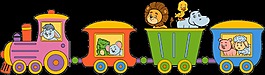 彩色兒童卡通小火車元素設計