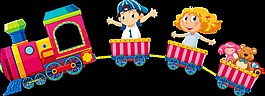 高清卡通手繪小火車玩具