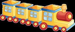 高清卡通手繪小火車玩具免摳P