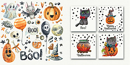 Halloween萬圣節卡通元素