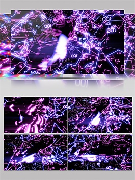 紫色閃電天空視頻素材