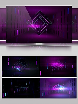 紫色光束三角視頻素材