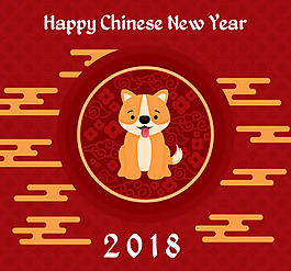 扁平元素中國新年海報