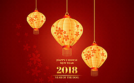 金色燈籠中國新年海報(bào)
