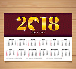 2018簡約新年日歷設(shè)計(jì)