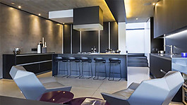 簡約客廳灰色墻壁裝修效果圖