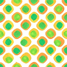 手繪簡約清新風橙綠圓點背景矢量背景素材