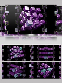 紫色光束模仿視頻素材