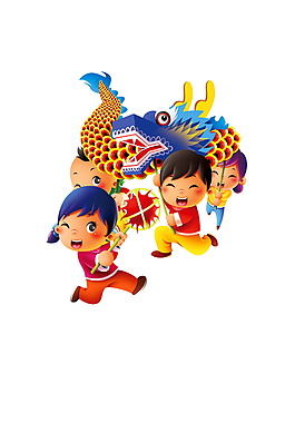 元宵節(jié)舞獅元素