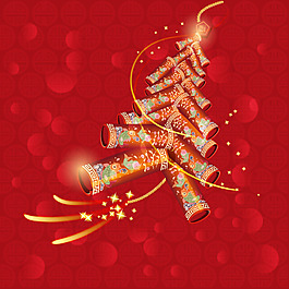 矢量中國(guó)風(fēng)鞭炮新年春節(jié)背景