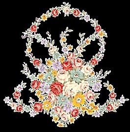 清新花朵手繪花環(huán)裝飾元素