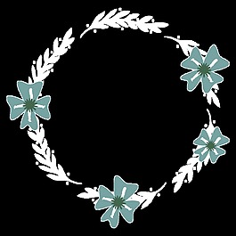 清新淡藍(lán)色花朵裝飾元素
